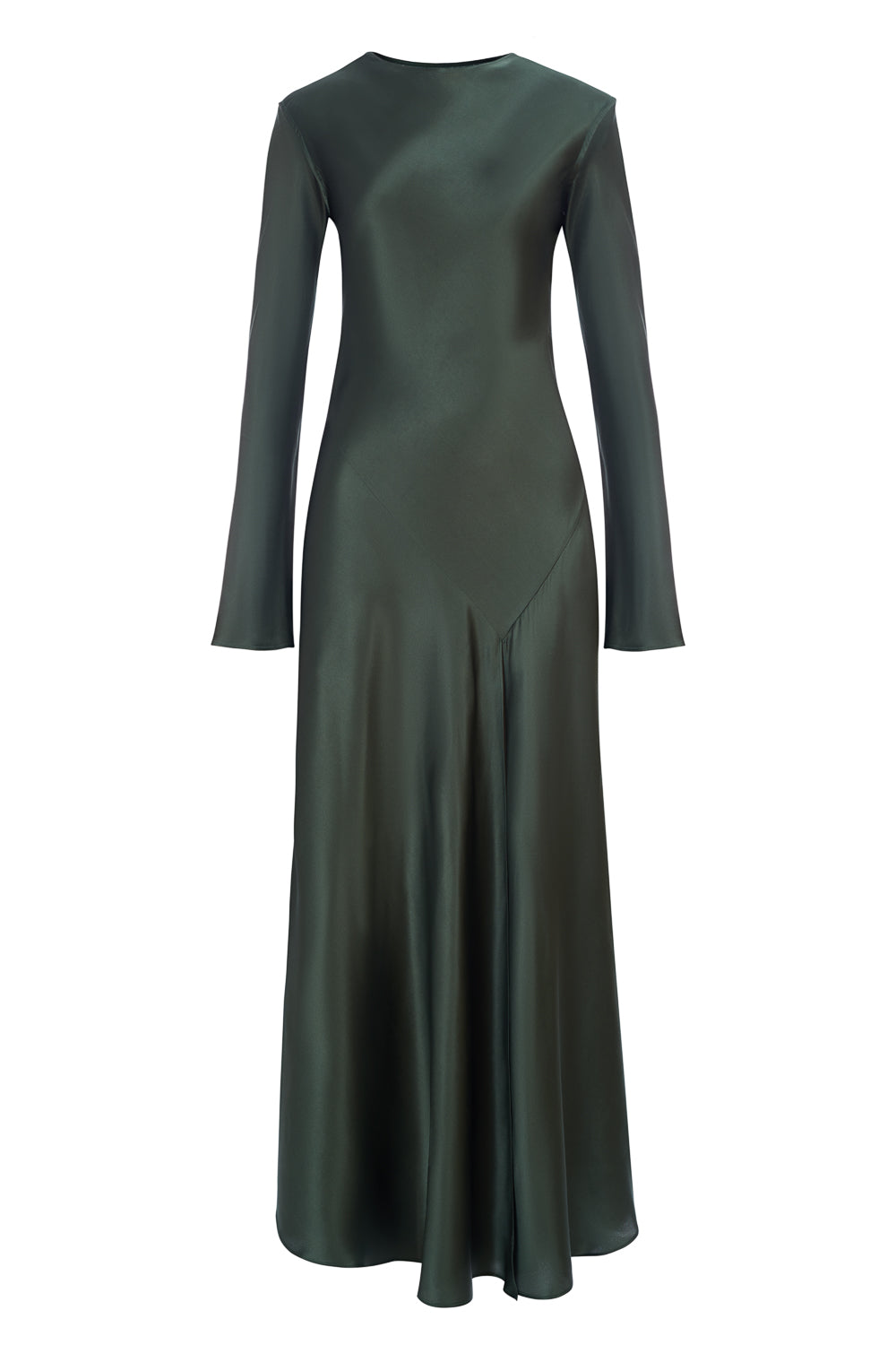 Jungle Green Flared Silk Dress silk&jam Jungle Green Flared Silk Dress silk&jam