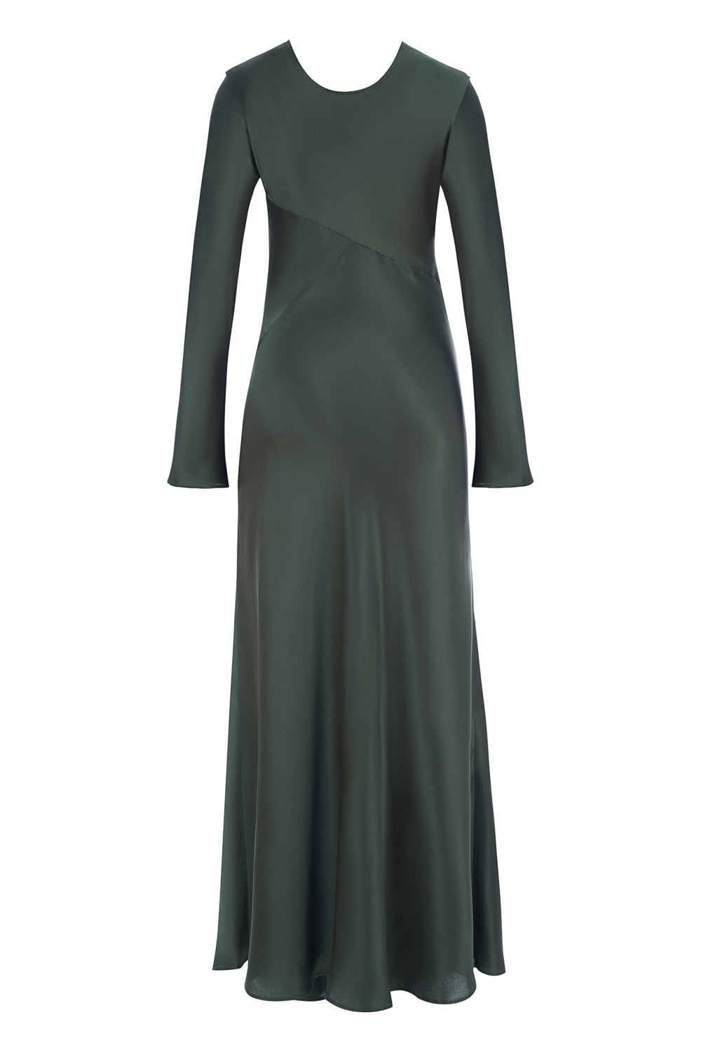 Jungle Green Flared Silk Dress silk&jam Jungle Green Flared Silk Dress silk&jam