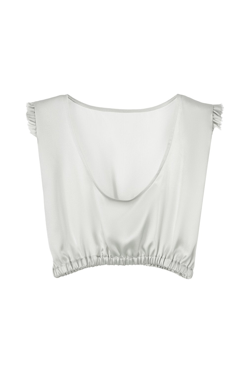 Crop Top With Ruffles in Ivory