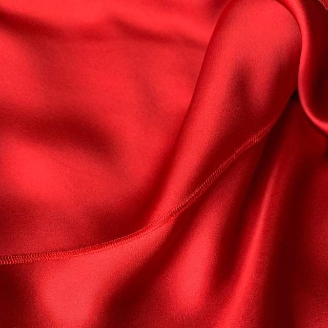Midi Silk Skirt in Red Sample