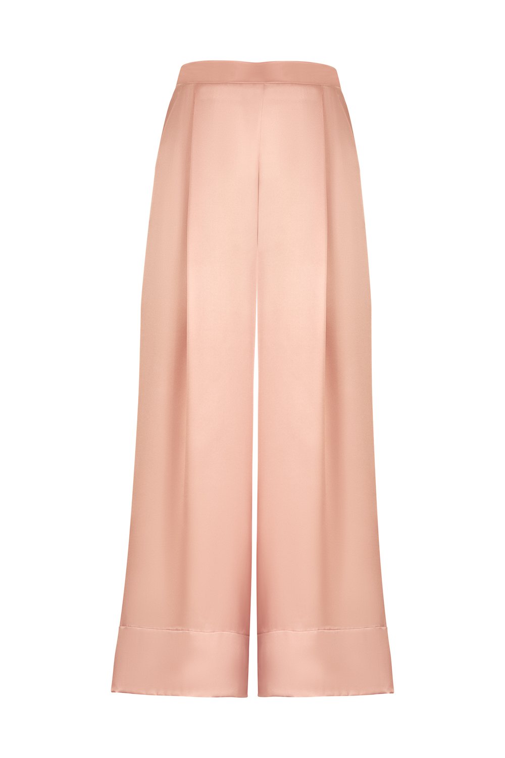 Palazzo Style Silk Pants in Shell Pink