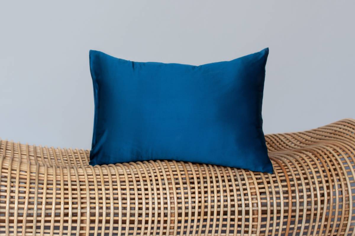 Silk Pillow Case in Navy Blue