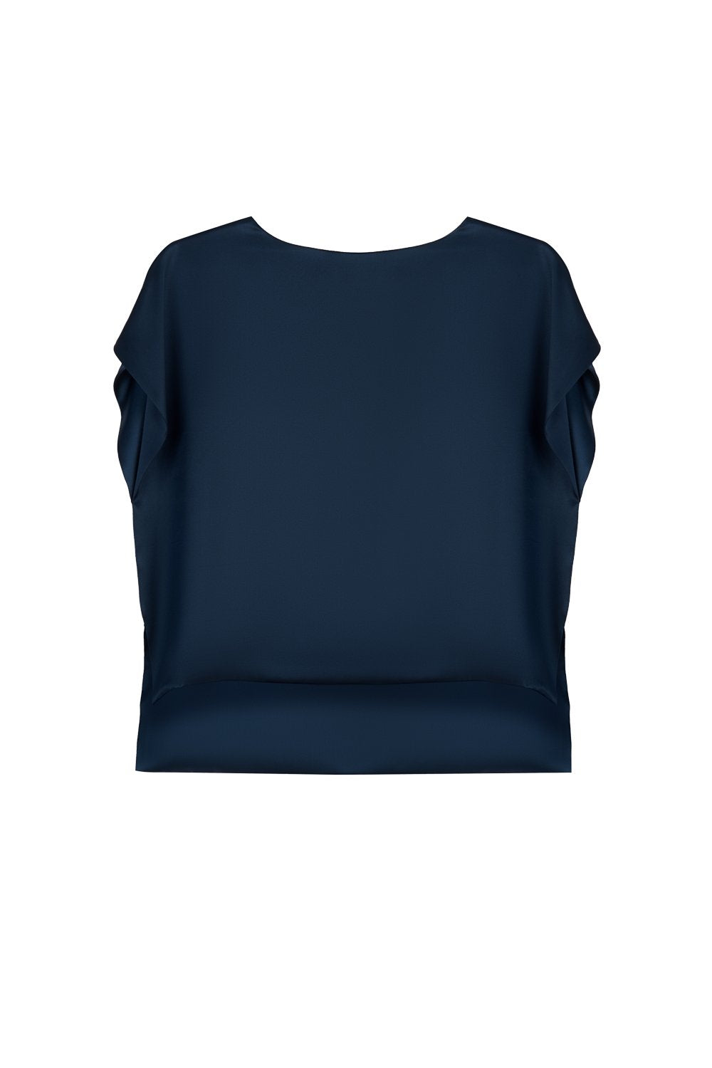 Flowing Silk Blouse in Navy Blue - New Prolonged Edition - silk&jam