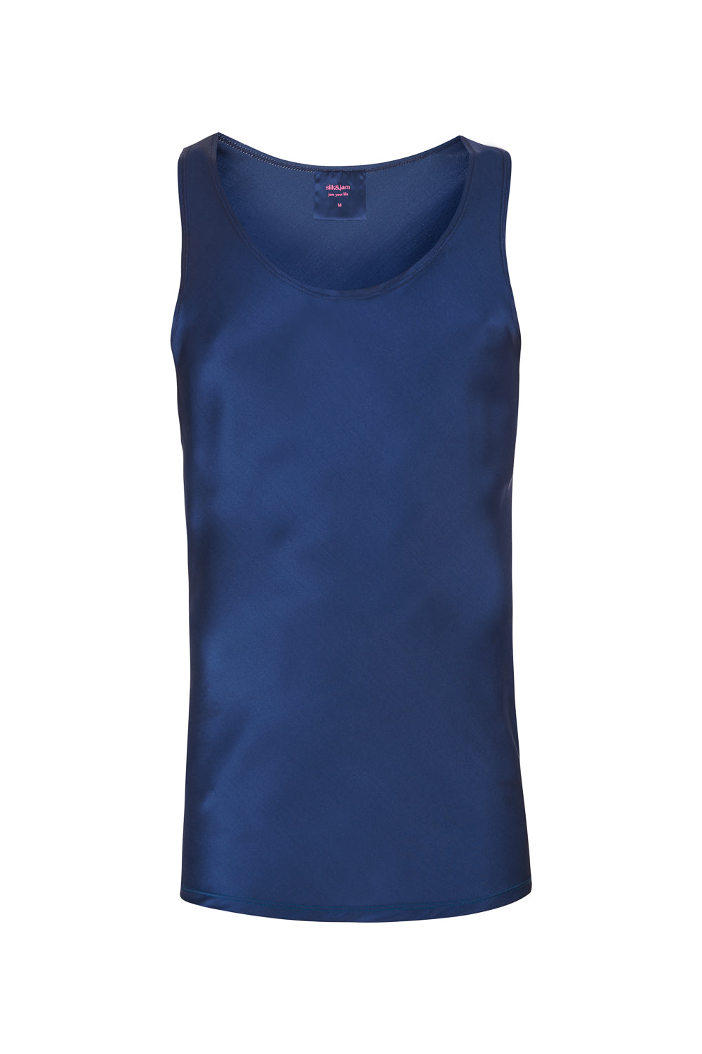 Silk Tank Top For Him in Navy Blue