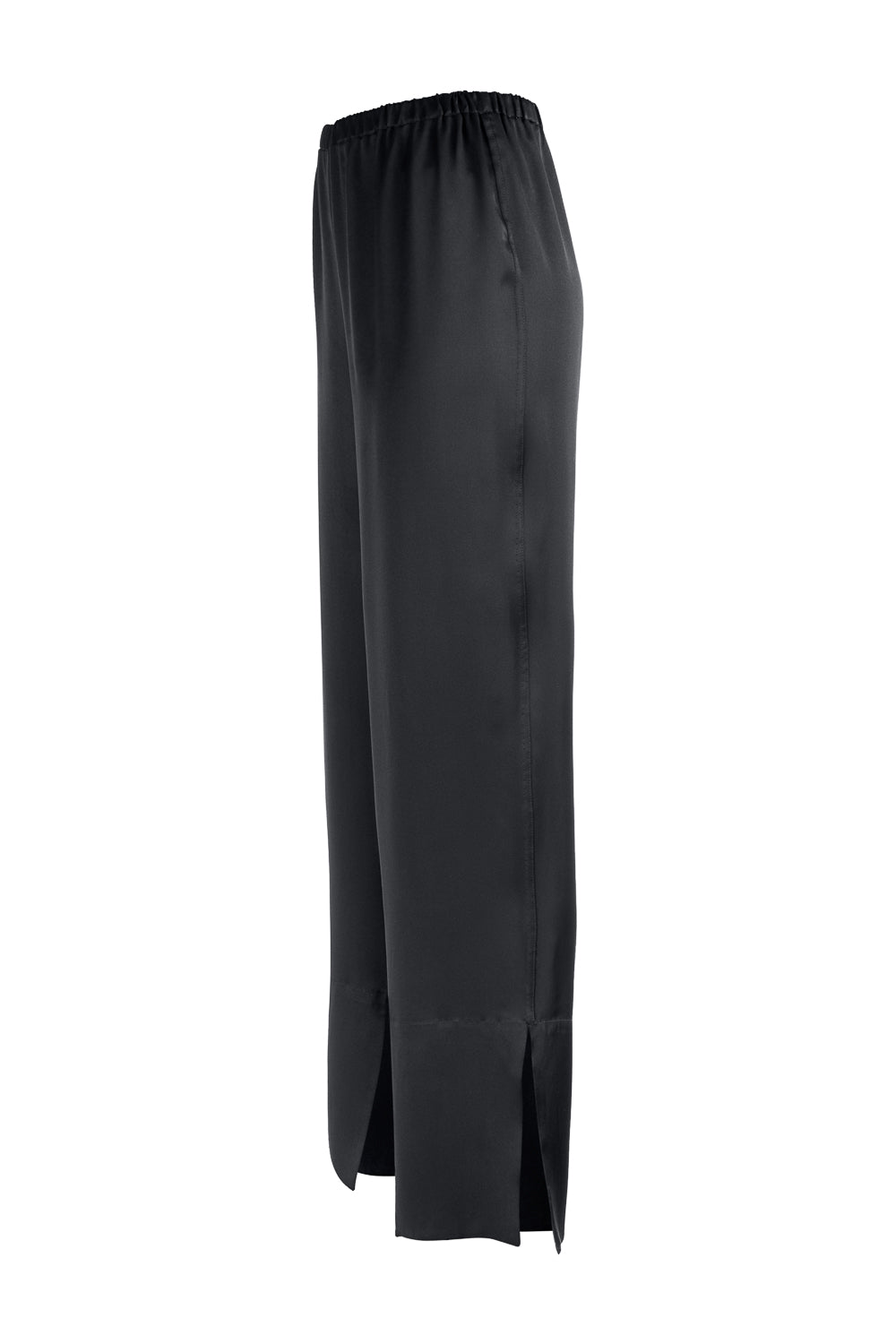 Silk Pants With Slits in Black